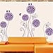 Amaonm Purple Hydrangea Shape Dandelions Nursery Flowers Wall Decals Removable Butterfly Home Art Decor Decal Wall Stickers Murals for Kids Girls Room Bedroom Living Room Tv Background Decorations