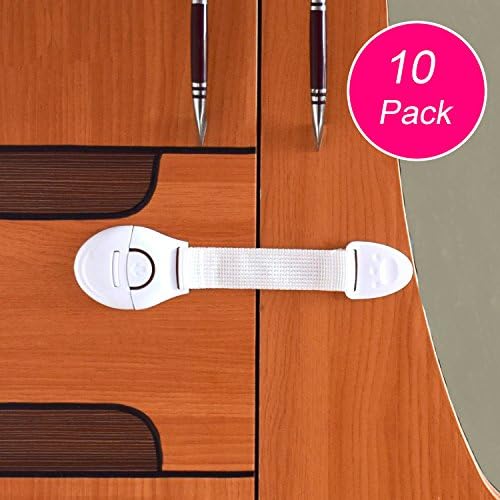 Baby Safety Locks,Chansea 10 Pack No Tools or Drilling Child Proof Latches for Cabinets Drawers Appliances Fridge Oven Toilet Seat