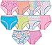 Trimfit Girls 10 Pack 100% Combed Cotton Colorful Hearts Panties Bright Multi Color L (10-12)
