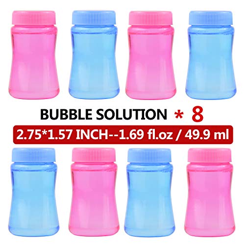MAPIXO Light Up Bubble Gun 4 Pack with 8 Bubble Solution(No Noise), Prefect LED Bubble Blaster Shooter Blower Machine Set for Ideal Theme Party Favors, Outdoor Summer Game for Kid Child boy and Girl - Thumbnail 5