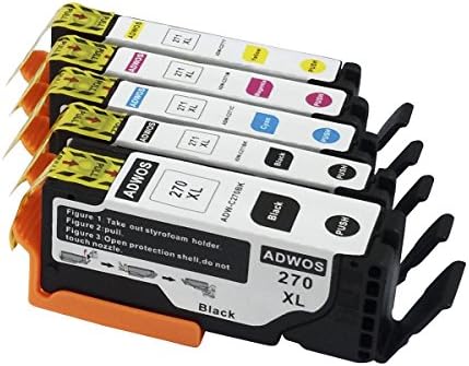 ADWOS 5 Pack Compatible for Canon 270 271  ink cartridge (1PGBK 1BK 1C 1M 1Y) PGI-270XL CLI-271XL ink cartridge, for Canon PIXMA MG5720 MG5721 MG5722 MG6820 MG6821 MG6822 MG7720