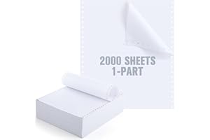 Affrolling Blank 9.5x11 Inches Continuous Feed Computer Paper Fanfold for Printers Perforated Edge 1-part, 1600 Sheets Perfect for Receipts, Invoices, Bill List, 92 Bright, 20 lb