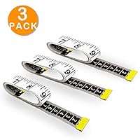 FEOAMO 3 PCS 60 Inch Soft Tape Measure Sewing Tape Measure Measuring Tape for Body Double Scale Weight Loss Tailor Cloth Clothing Ruler, White