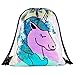 SEGORTS Sequin Mermaid Drawstring Bag Reversible Sequin Dance Bag for Girls Kids­ (DB-UnicornStyle)