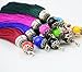 Makhry 10pcs Tassels 4.5 Inch Handmade Silky Floss Bookmark Tassels with Lobseter Clasp for DIY Craft Jewerly Women Earring