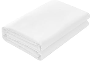 Basic Choice Flat Sheet, Breathable, Extra Soft Microfiber Bedding Top Sheet, Standard 100 by Oeko-Tex - White, Queen