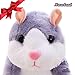 Talking Pet Hamster Electronic Animal Plush Toy - Mimics and Repeats After Words & Sounds for Kids Ages 4 - 100, Boys and Girls, Birthdays, Christmas by Neverland(Grey) (gara)