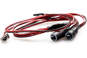 MOHERO 2 LEDs Angel Eyes & Demon Eyes LED Light Headlights for 1/10 RC Model Crawler Cars Headlamps (Red+White, 10mm)