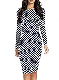 Miusol® Women's Classic Long Sleeve Polka Dot Wedding Brigesmaid Dress
