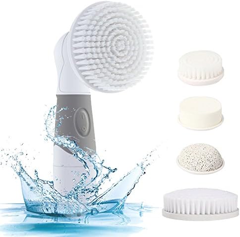 4 in 1 Facial Cleansing Brush Multi-functional Waterproof Electric Body Brush Cleanser Scrubber and Skin Care Massager for Blackheads, Exfoliating Dead Skin Cleansing