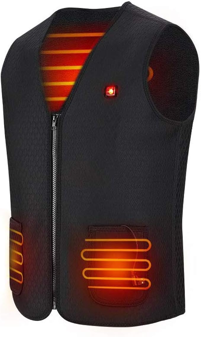 Chaleco Eléctrico Calentador, Lavable Calentador de Invierno
