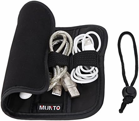 MUNTO Travel Gear Organizer Cable Cord Management Carry Case Electronics Accessories Storage Bag, Neoprene Black