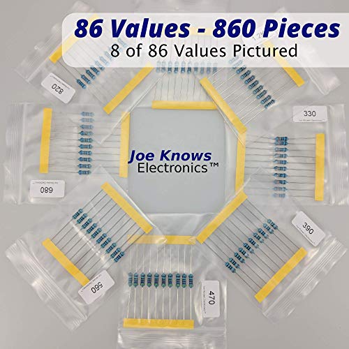 Joe Knows Electronics 1/2W 86 Value 860 Piece Resistor Kit