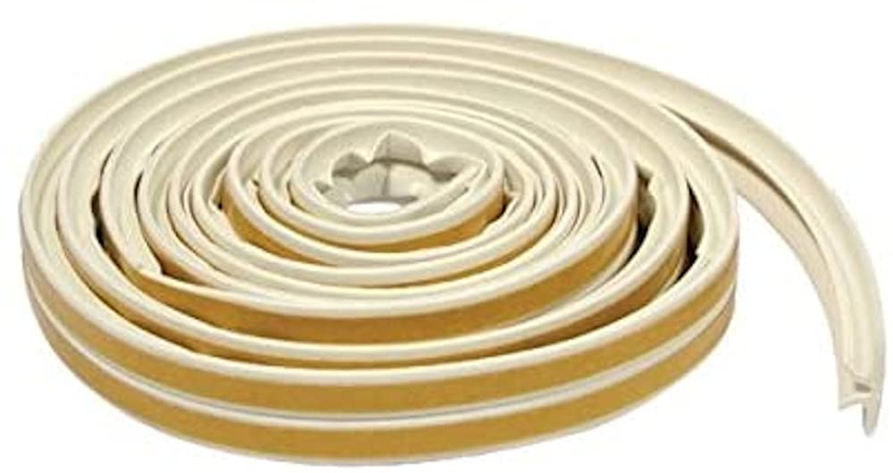 Merriway BH03410 (2 Pcs) StormSeal Door & Window V-Profile Draught Excluder, Self Adhesive EPDM Rubber Weatherstrip, 5 Metres (16.1/4 foot) - White (Pack of 2 x 2.5 Metre)