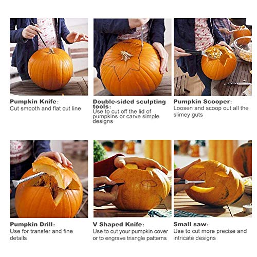 LOVEINUSA 14 Piece Professional Pumpkin Carving Tool Kit Carve Sculpt Halloween Jack-O-Lanterns