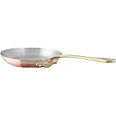 Mauviel M'Heritage 150 B 1.5mm Polished Copper & Stainless Steel Frying Pan With Brass Handles, 7.9-in, Made in France
