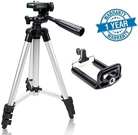 Aaj Jio Tripod Flexible Mount/Tripod Stand with 3-D Head & Quick Release Plate, Portable & Foldable for DSLR and Mobile, 350g, 105cm, 40.2inch