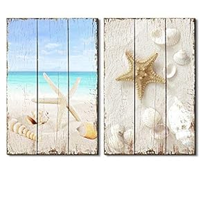 Beach Scene with Sea Life on The Sand Wall Decor