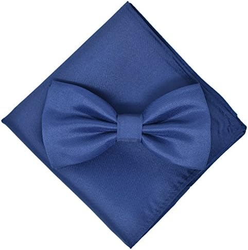 Bow Tie and Pocket Square Set By Kingsquare (Navy Blue)