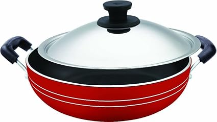 Buy The Kitchen Queen Non Stick Cookware Kadai With Lid 240 Mm 3