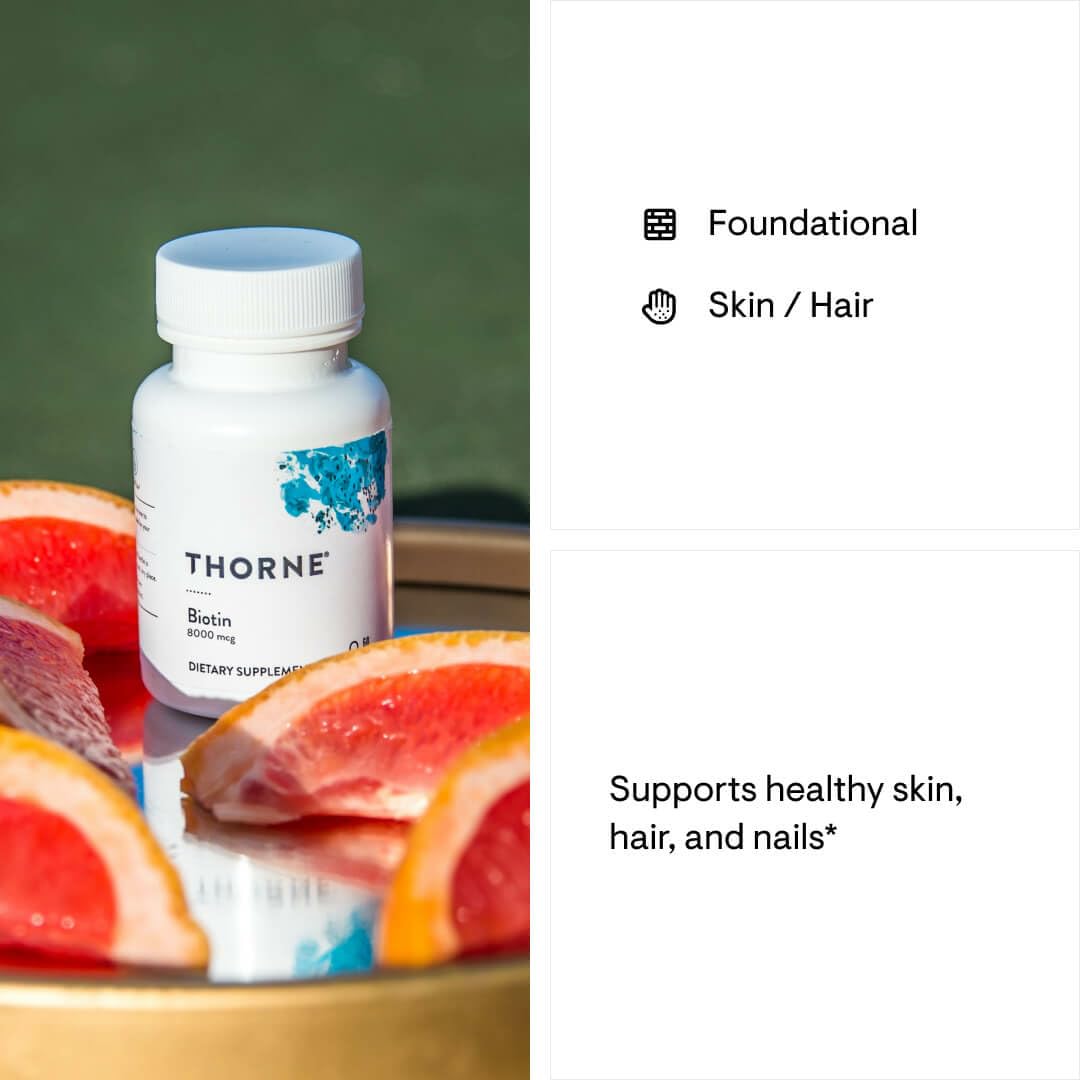 THORNE - Biotin - Vitamin B7 Supplement for Healthy Hair, Nails, Skin & Metabolism* - 60 Capsules