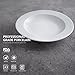 Sweese 1202 Porcelain Rim Soup Bowls - 8 inches for Pasta, Salad and Soup, Plaid Pattern - Set of 4, White