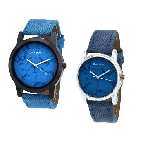 Danzen Analog Leather Watches for Lovely Couple -dz-414-427