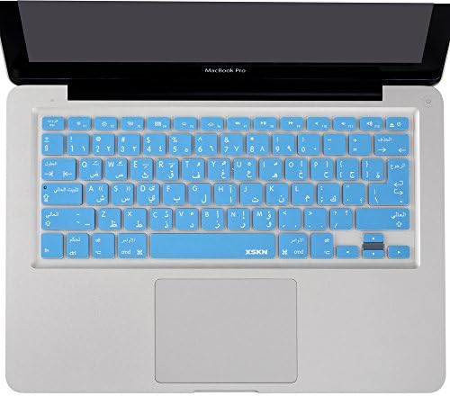 XSKN Arabic Language Keyboard Cover Silicone Skin for MacBook, MacBook PRO, MacBook Air 13" 15" 17" (EU and US Version) Blue