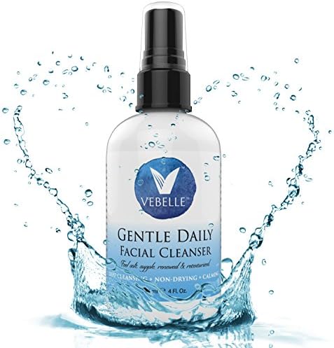 VEBELLE Gentle Daily Facial Cleanser by Anti Aging Company - Organic &amp; Natural Purifying Cleansing experience in this Non-foaming, Deep Cleaning, Non-drying Cleanser - 4oz