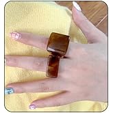 Bestleey Chunky Acrylic Ring Set for Women,Boho Multicolor Resin Knuckle Finger Rings Statement Stackable y2k Geometry Ring Simplicity Spring Summer Beach Jewelry