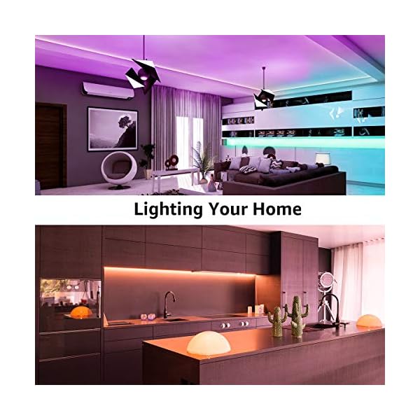 Lepro tira de luces LED de 65.6 pies, tiras LED RGB 5050 ultralargas