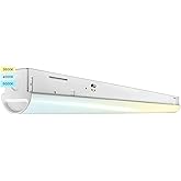 LUXRITE 3FT Slim LED Shop Light, 25W, 3450 Lumens, Linear Strip | 3 Color Selectable 3500K-5000K, 0-10V Dimmable, Flush Mount, UL Listed, Garage, Workshop, Damp Rated, 50,000-Hour Life