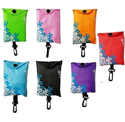 Lunar Baby Reusable Shopping Tote Travel Recycle Bags- Fold-able to Save Space(5 Pieces)-Random Five Colors