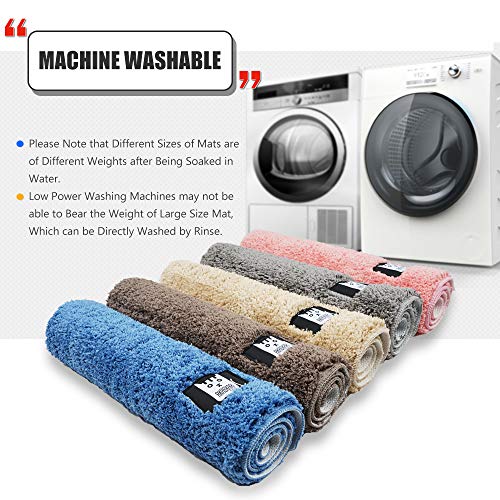 RJUN Bathroom Rug Non Slip Bath Mat Water Absorbent Soft Microfiber Shaggy Bathroom Mat, 16"x24", Machine Washable Bath Rug, Perfect Plush Carpet Mats for Tub, Shower, and Bath Room (16"x24", Gray) - Thumbnail 6