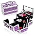 SHANY Chic Makeup Train Case Cosmetic Box Portable Makeup Case Cosmetics Beauty Organizer Jewelry storage with Locks, Multi trays Makeup Storage Box with Makeup Mirror - Purple