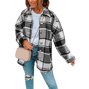 N+A Oversized geruite jas dames hemdjas geruit hemd hemdblouse overgangsjas houten hakkershemd dames blouseshirt casual…