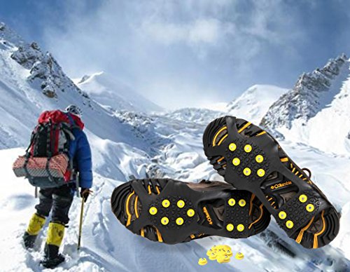 Gpeng Ice Grips Traction Cleats Ice Cleats Snow Grips Snow Cleats for Men and Women (2 Sets+10 Extra Replacement Studs) (Medium) - Thumbnail 5