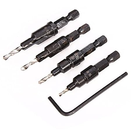 Generic Hand Drill Direct Selling Rushed Tools Power Tool 2 Sets/lot _ 4 Pcs Hss 1/4 Hex Shank Countersunk Drill Bit Tapper Set