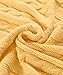 NTBAY 100% Pure Cotton Cable Knit Throw Blanket, Super Soft Warm 51x67 Knitted Throw Blanket for Couch, Sofa, Chair, Bed - Extra Cozy, Machine Washable, Comfortable Home Decor, Yellow