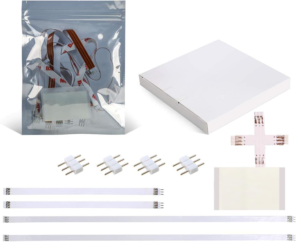 WOBANE 3 Pin 8mm Extention Connecter, Accessories Cabinet Light Kit, FPCB Connecter