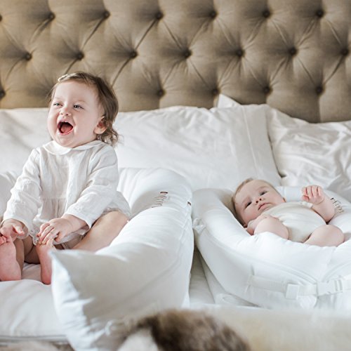 DockATot Grand Dock (Pristine White) - Perfect for Cuddling, Lounging and Co Sleeping. Lightweight for Easy Travel - Suitable from 9-36 months
