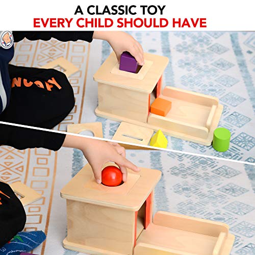 Luttz 6 in 1 Object Permanence Box with Tray Montessori Wooden Toys