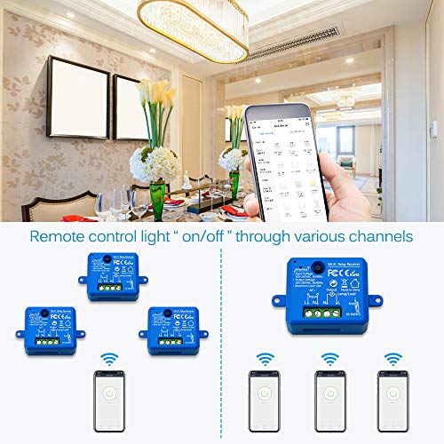 LoraTap-2-Piezas-Interruptor-WiFi-Inteligente-Mdulo-de-Interruptor-Inalmbrico-Temporizador-Control-Remoto-por-App-iOS-o-Android-Compatible-con-Alexa-Echo-Google-Home-e-IFTTT-10A2500W