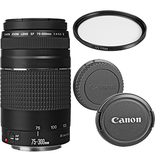 Canon EF 75-300mm f/4-5.6 III Telephoto Zoom Lens with UV Filter (Certified Refurbished)