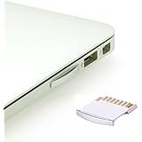 MacBook MicroSD Memory Card Adapter for MacBook Air / Pro 13 inch White with Silver edge Mini Drive for storage expansion or backup