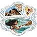 Zak Designs Moana 3 Section Divided Plated + Utensil Set for Toddlers, Moana 3pc
