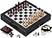 Mainstreet Classics Broadway 5-in-1 Combo Board Game Set: Chess, Checkers, Backgammon, Chinese Checkers, and Dice Games