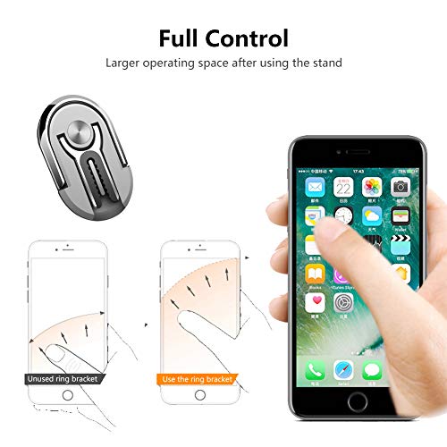 LuckyKilig Multipurpose Mobile Phone Bracket Holder Stand, Phone Ring Holder, 360 Degree Rotation Cellphone Mount, Multiple-Angle Car Phone Mount for Car Home Gray