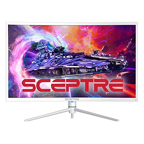Sceptre 27" Curved Nebula White QHD 2K Monitor 2560 X 1440p Up To 165Hz