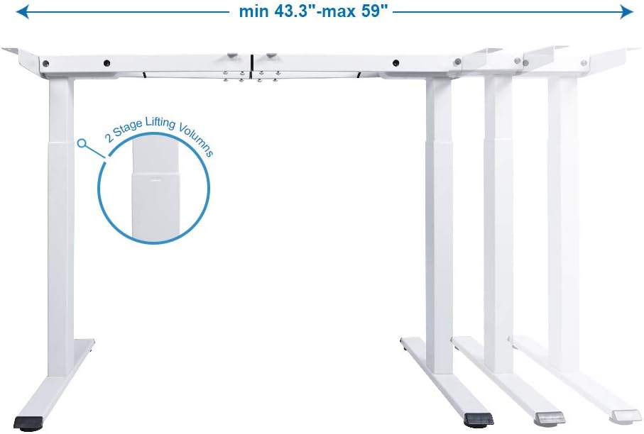 Electric Stand up Desk Frame Workstation Dual Motor Height Adjustable Sit Standing Desk with Memory Preset Controller for Home and Office: Kitchen & Dining